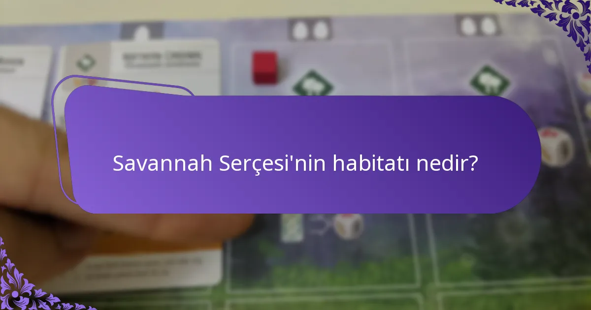 Savannah Serçesi'nin habitatı nedir?